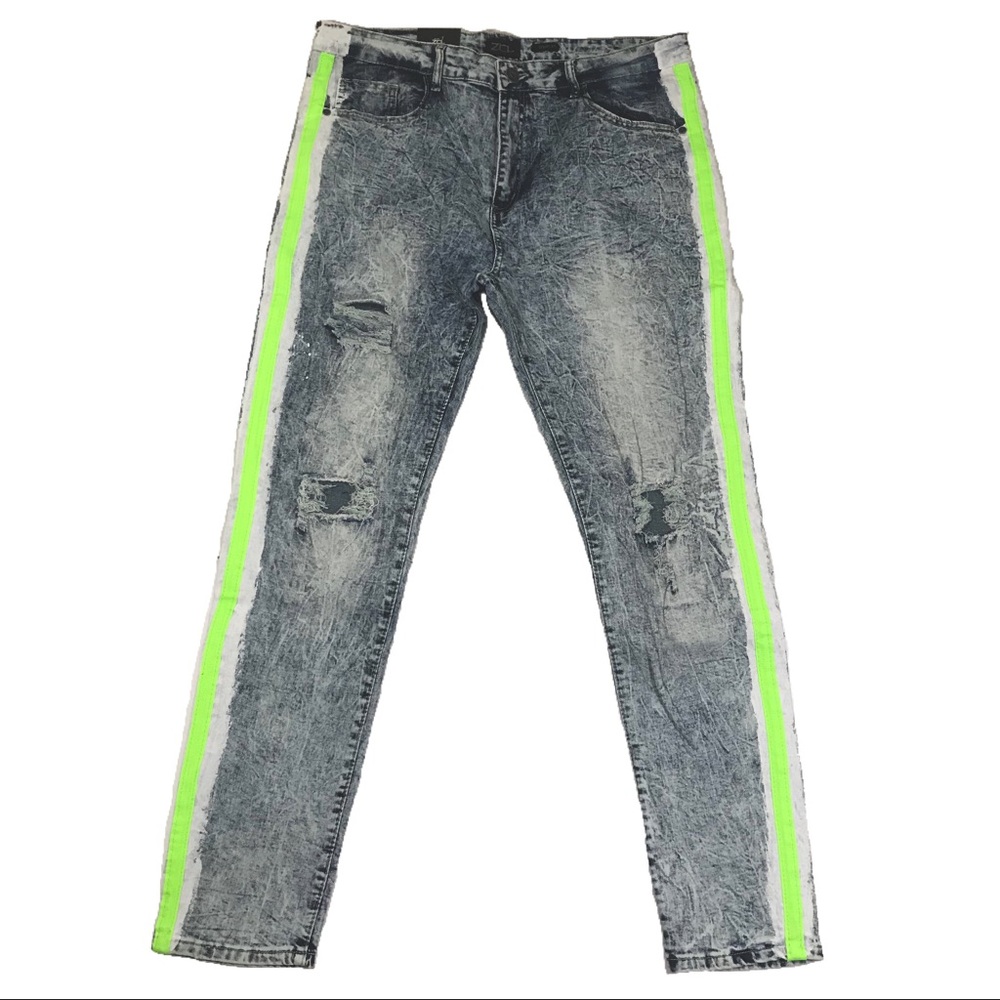 Men’s “Green Striped” Track Denim jeans.